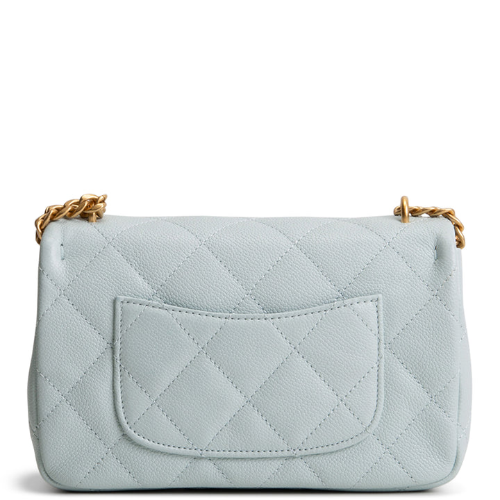 CHANEL Caviar Mini Sweetheart Crush Flap Bag - Light Blue