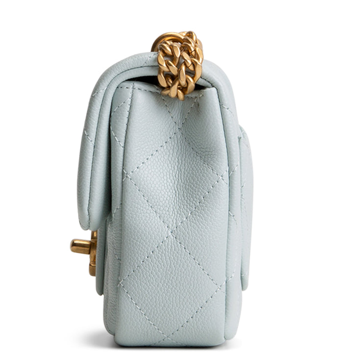 CHANEL Caviar Mini Sweetheart Crush Flap Bag - Light Blue