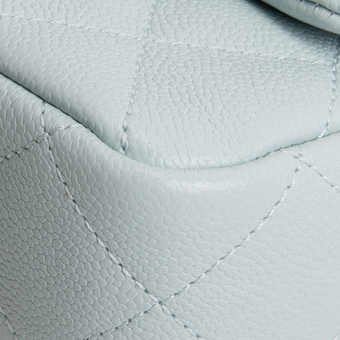 CHANEL Caviar Mini Sweetheart Crush Flap Bag - Light Blue