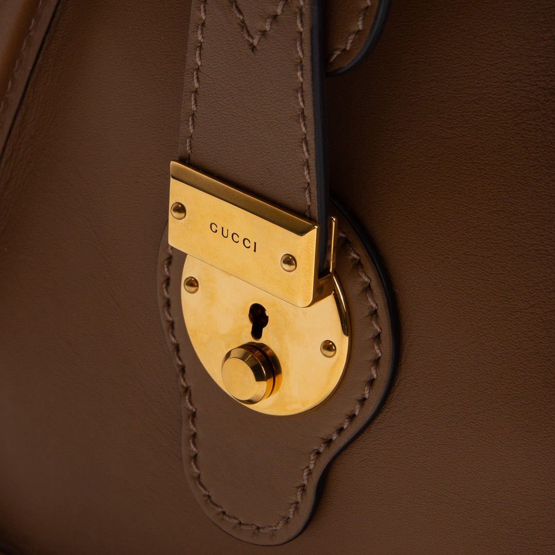 GUCCI Leather Bauletto Top Handle