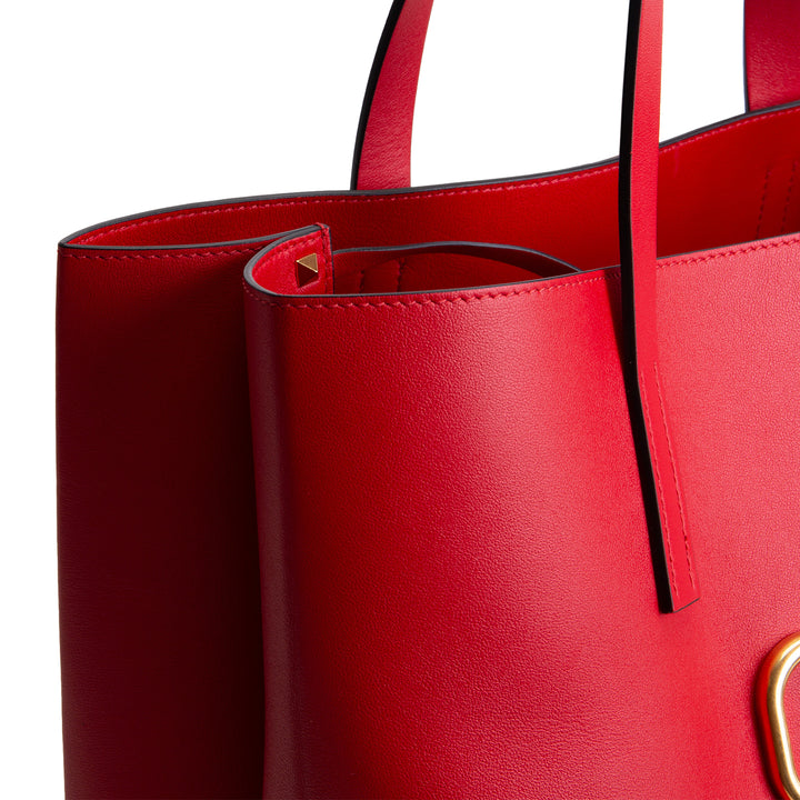 VALENTINO V-Logo Leather Tote
