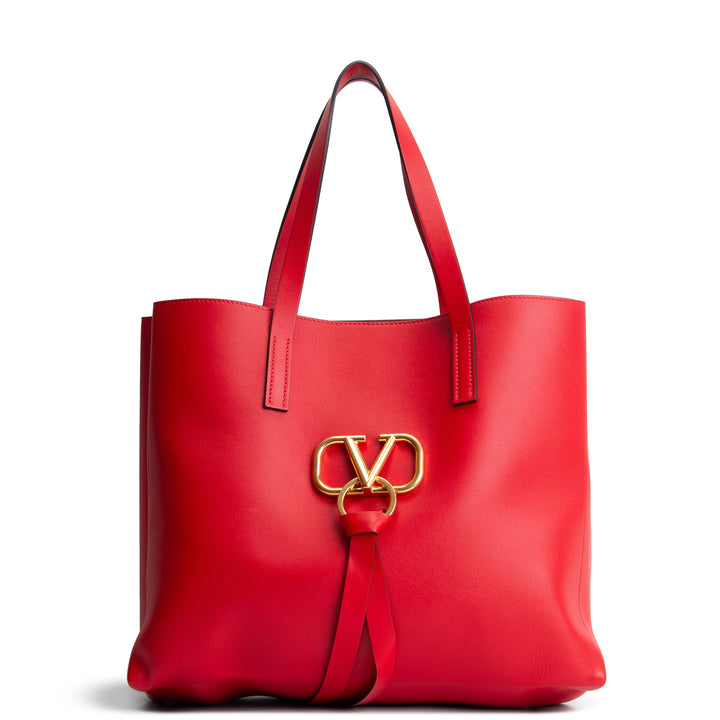 VALENTINO V-Logo Leather Tote
