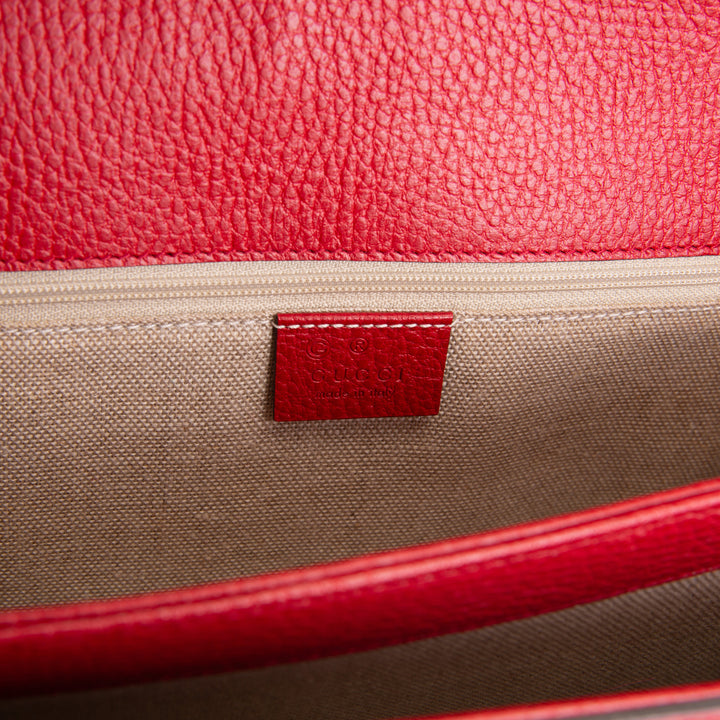 GUCCI Leather Interlocking G Dollar Bag - Red OUTLET FINAL SALE