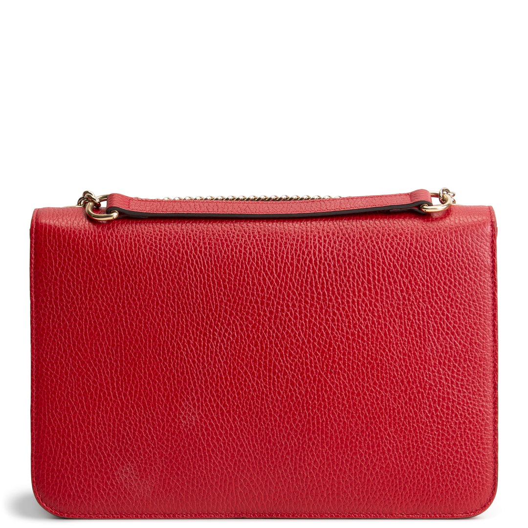 GUCCI Leather Interlocking G Dollar Bag - Red OUTLET FINAL SALE