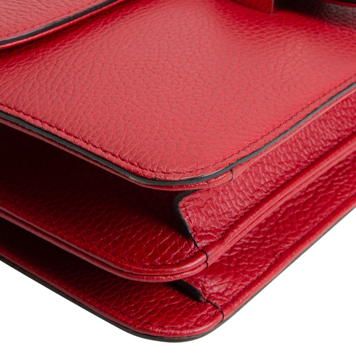 GUCCI Leather Interlocking G Dollar Bag - Red OUTLET FINAL SALE