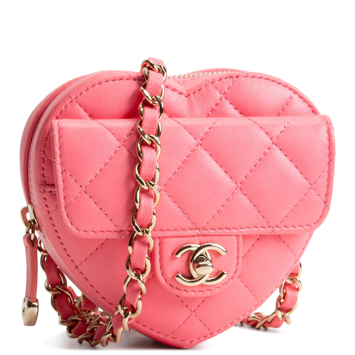 CHANEL CC In love Heart Bag Quilted Lambskin - Pink
