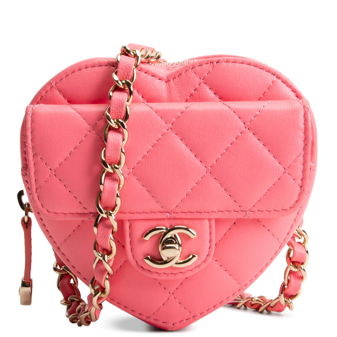 Pink Alb CHANEL CC In love Heart Bag Quilted Lambskin - Pink – ALB