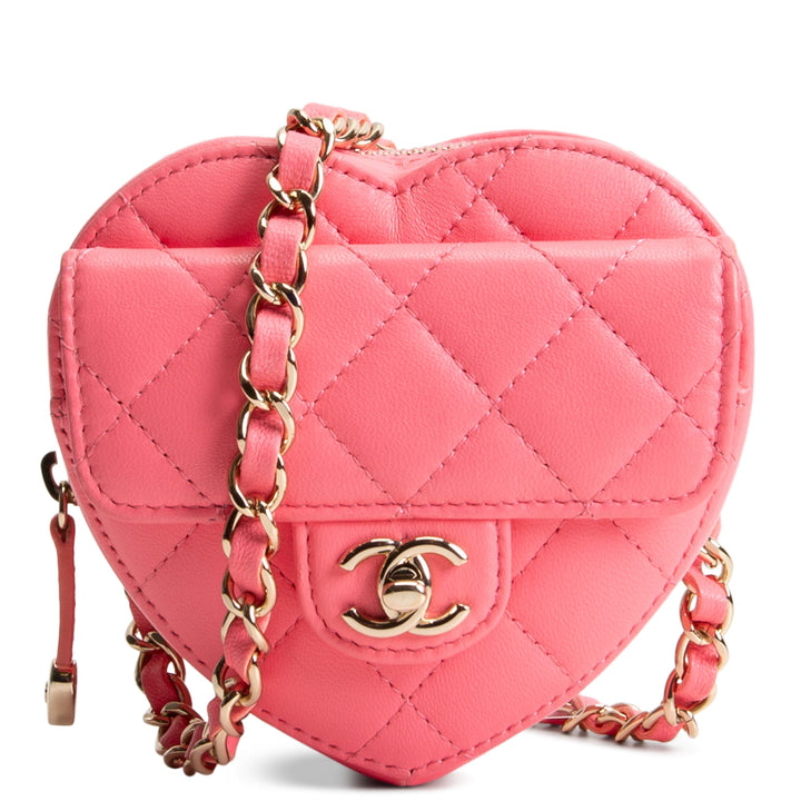 CHANEL CC In love Heart Bag Quilted Lambskin - Pink