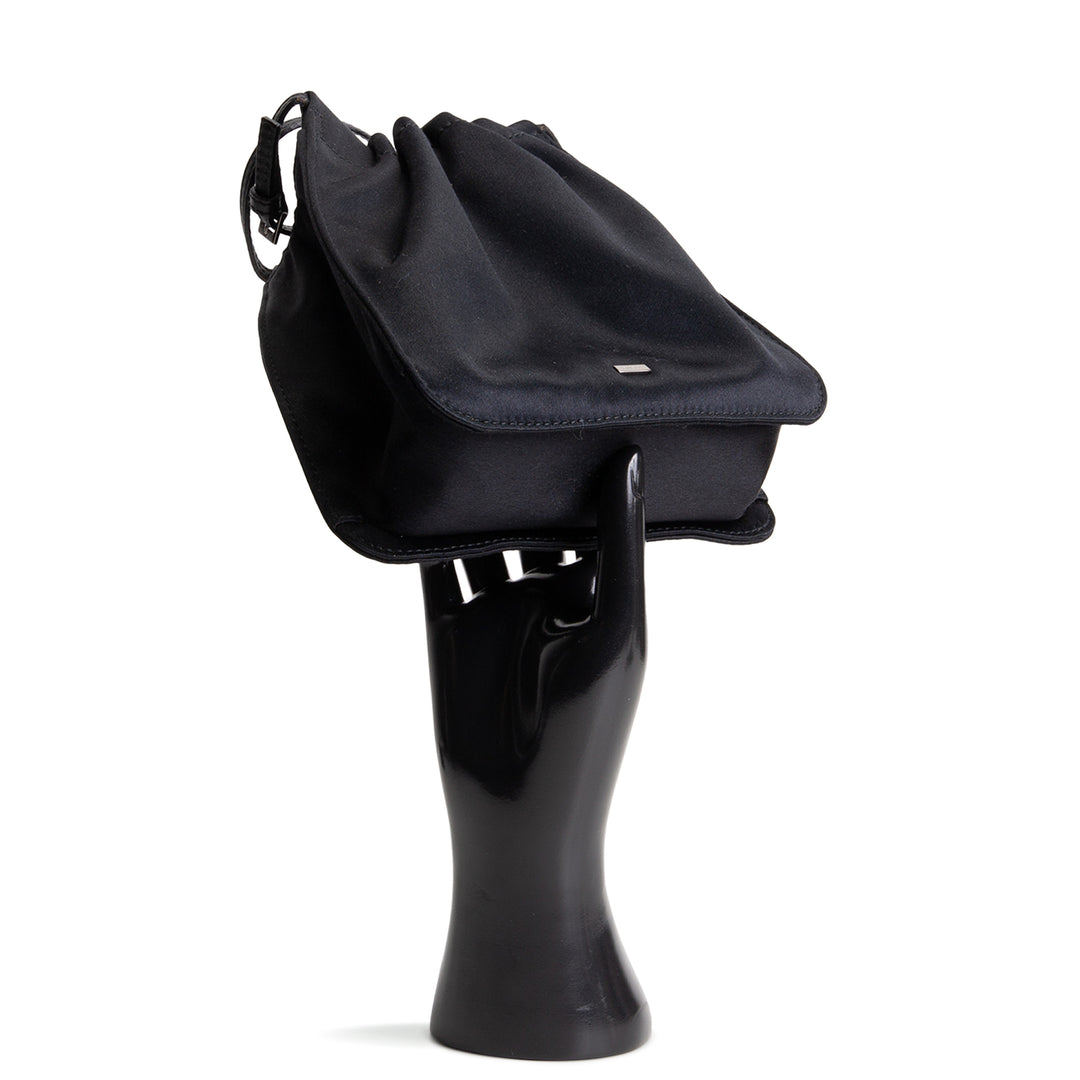 GUCCI Mini Black Silk Drawstring Handbag OUTLET FINAL SALE