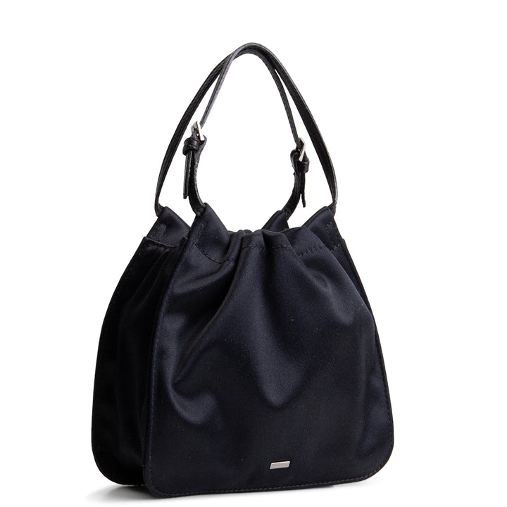 GUCCI Mini Black Silk Drawstring Handbag OUTLET FINAL SALE