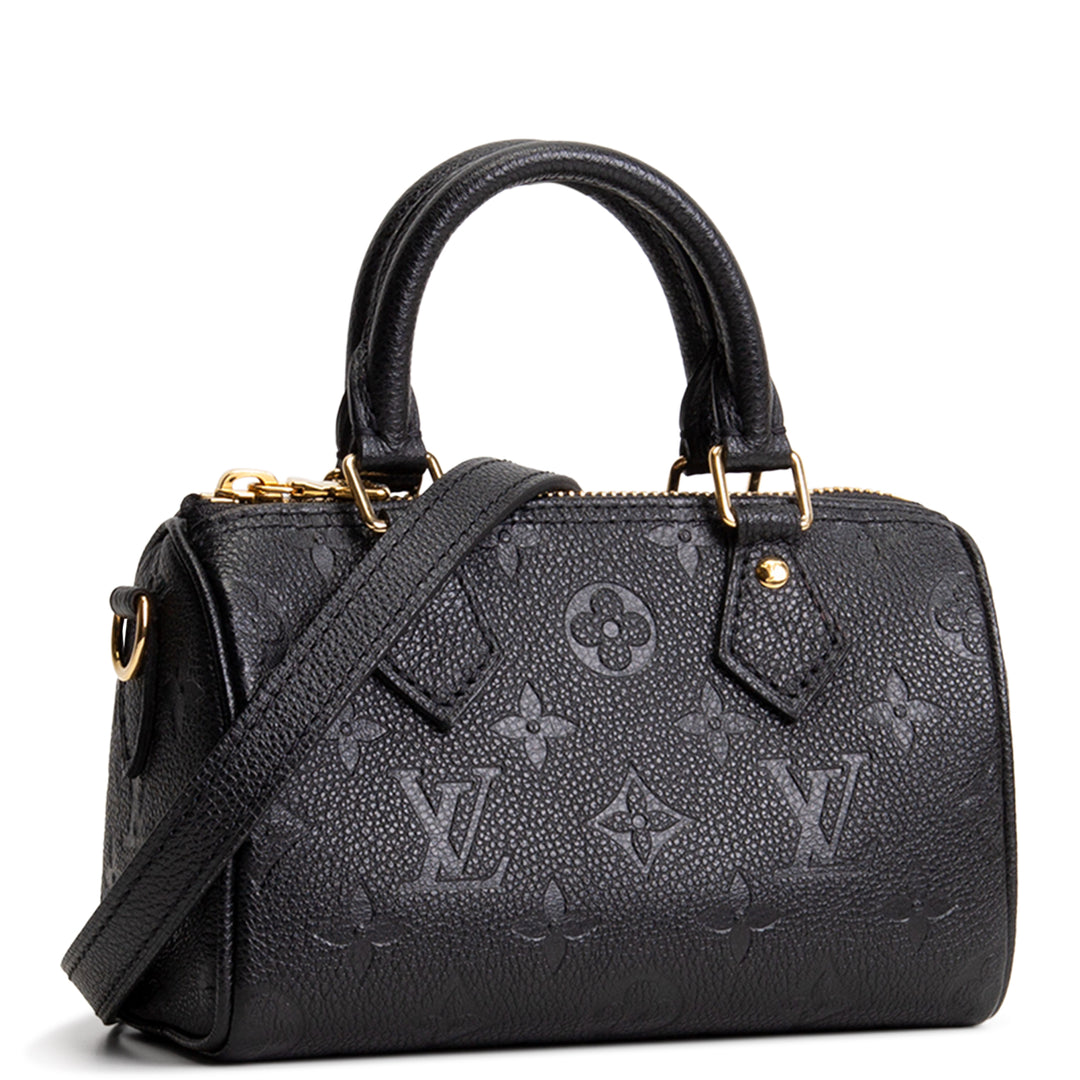 LOUIS VUITTON Monogram Empreinte Nano Speedy - Black