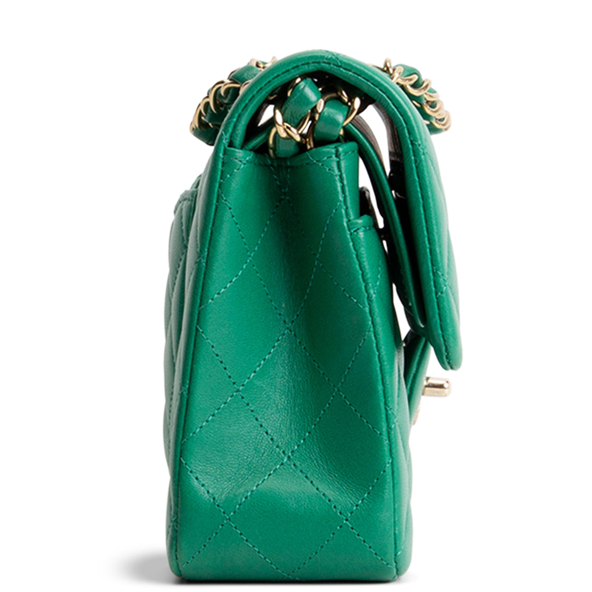 CHANEL Classic Small Lambskin Double Flap - Green