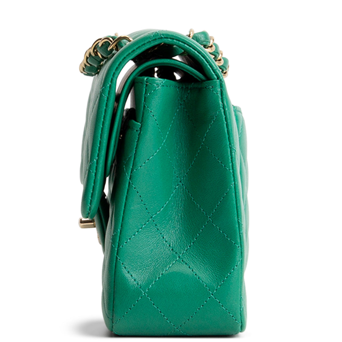 CHANEL Classic Small Lambskin Double Flap - Green