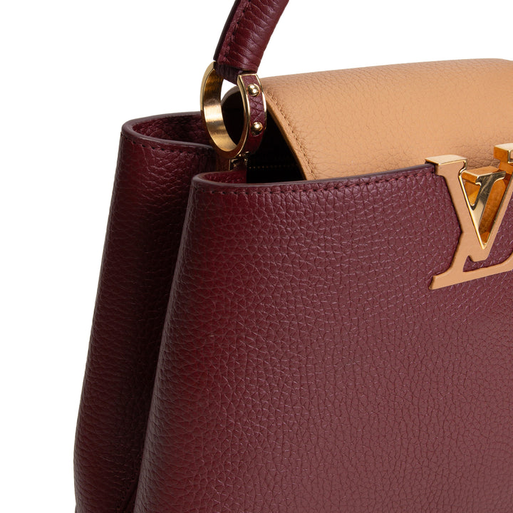 LOUIS VUITTON Taurillon Capucines BB - Burgundy / Nude
