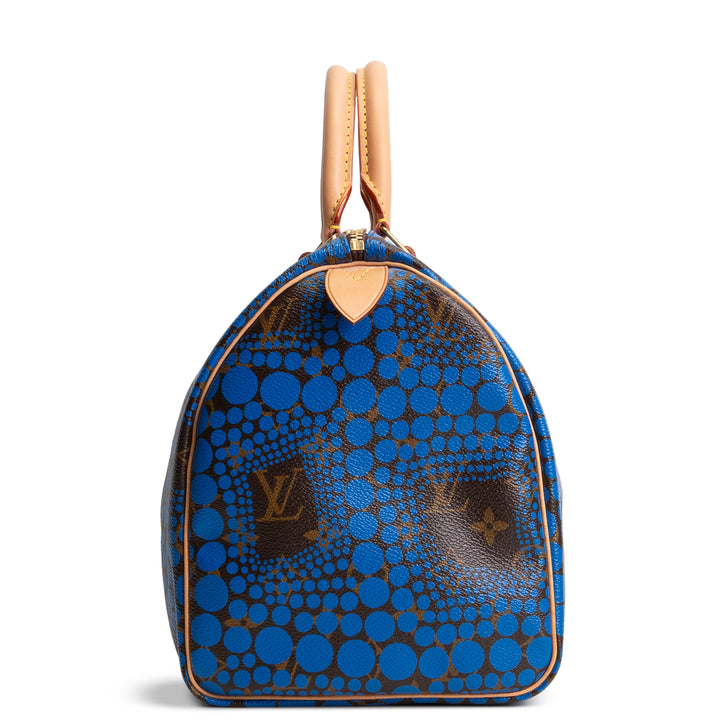 LOUIS VUITTON x Yayoi Kusama Blue Infinity Dots Monogram Speedy 30