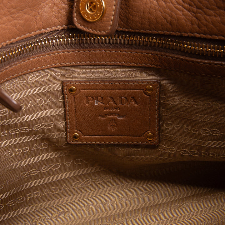 PRADA Vitello Daino Leather Hobo