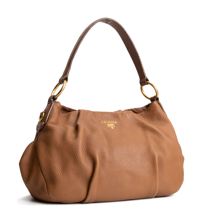 PRADA Vitello Daino Leather Hobo