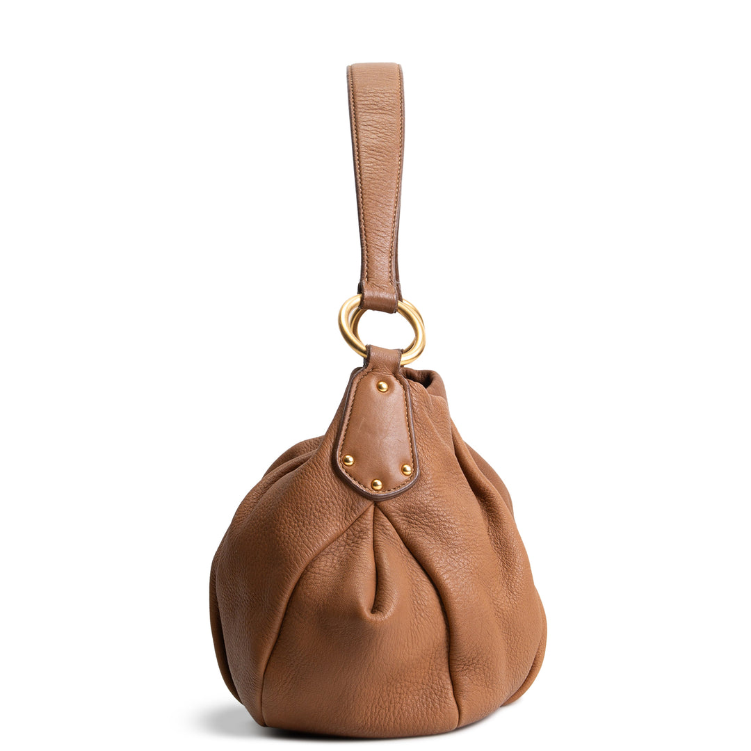 PRADA Vitello Daino Leather Hobo