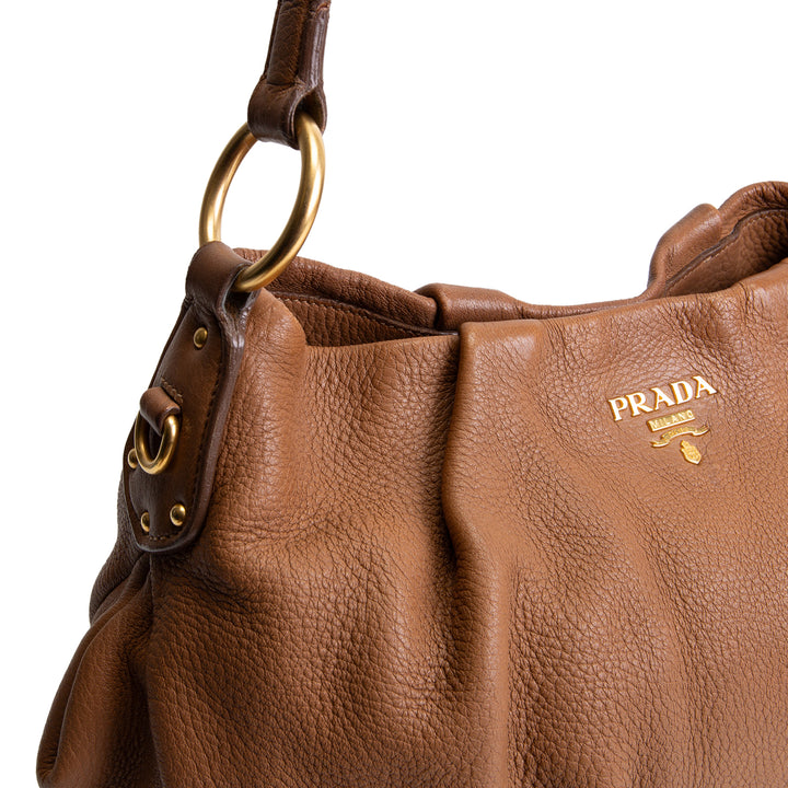 PRADA Vitello Daino Leather Hobo