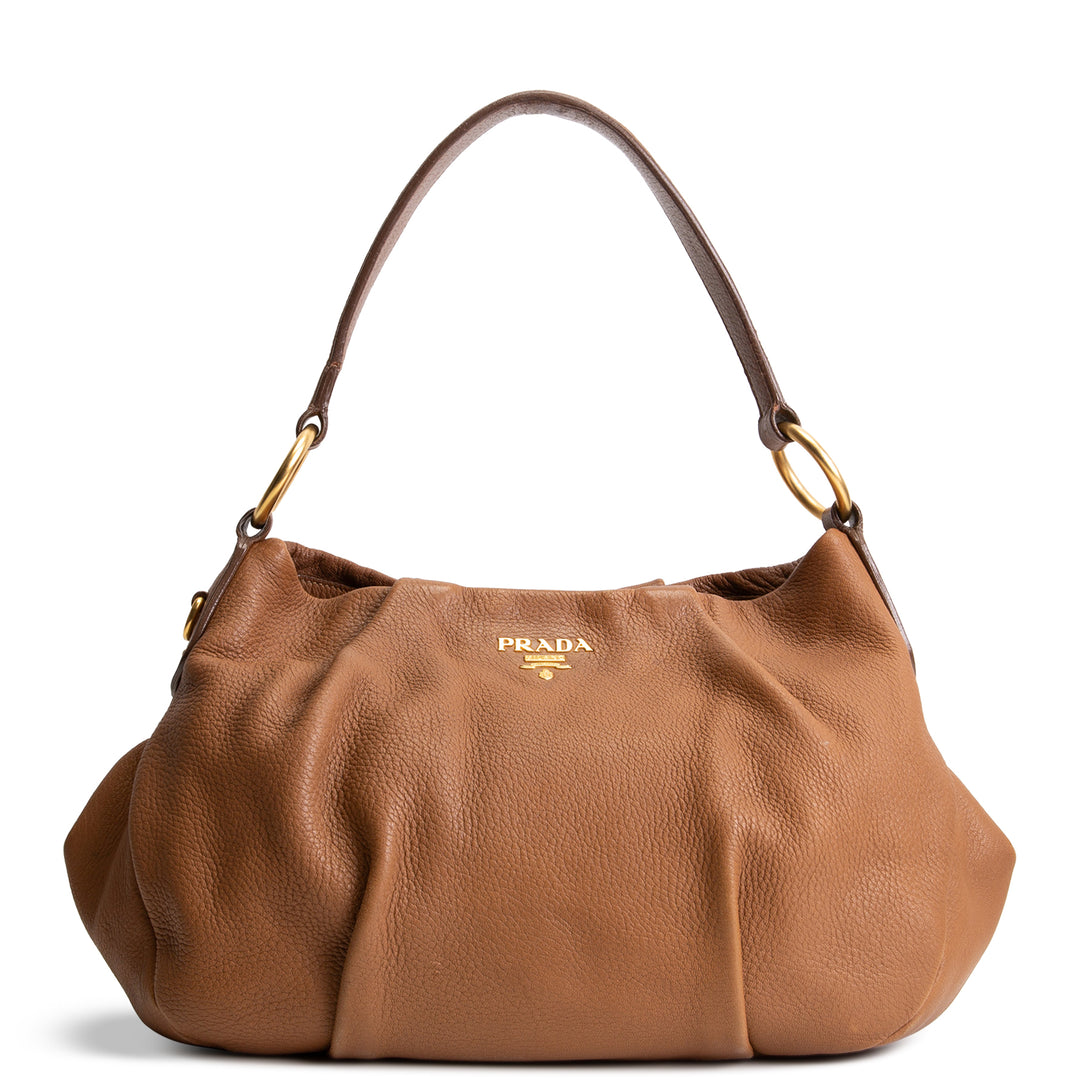 PRADA Vitello Daino Leather Hobo