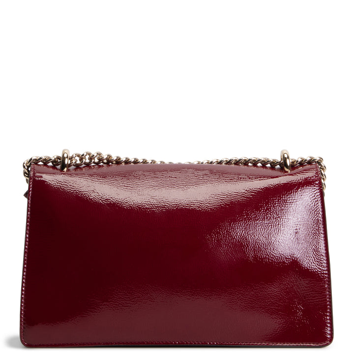 GUCCI Crinkle Patent Leather Dionysus Shoulder Bag - Burgundy