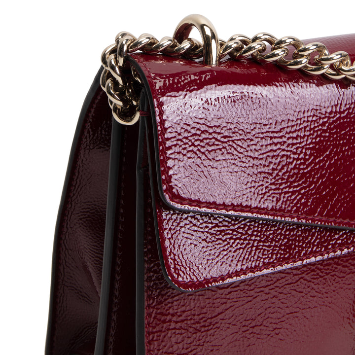 GUCCI Crinkle Patent Leather Dionysus Shoulder Bag - Burgundy