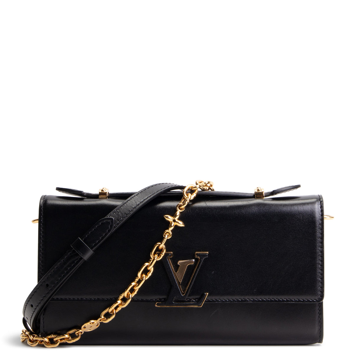 LOUIS VUITTON Capucines Wallet on Chain - Black
