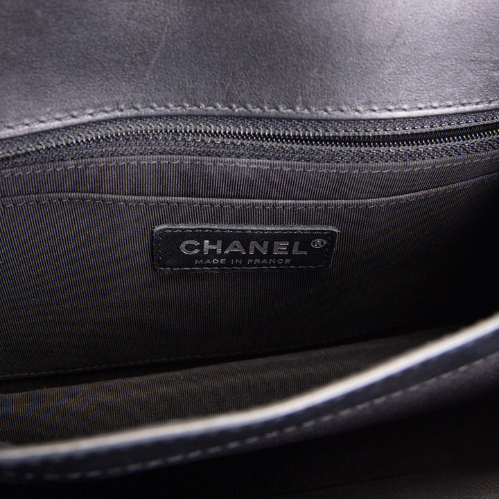 CHANEL Front Chain Flap Bag - Black