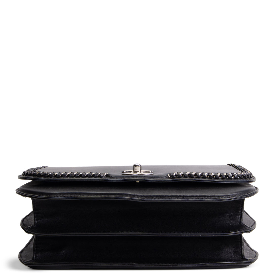 CHANEL Front Chain Flap Bag - Black