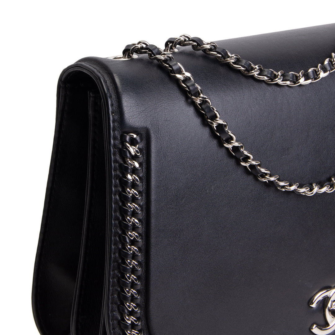 CHANEL Front Chain Flap Bag - Black