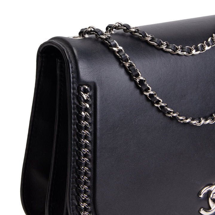 CHANEL Front Chain Flap Bag - Black