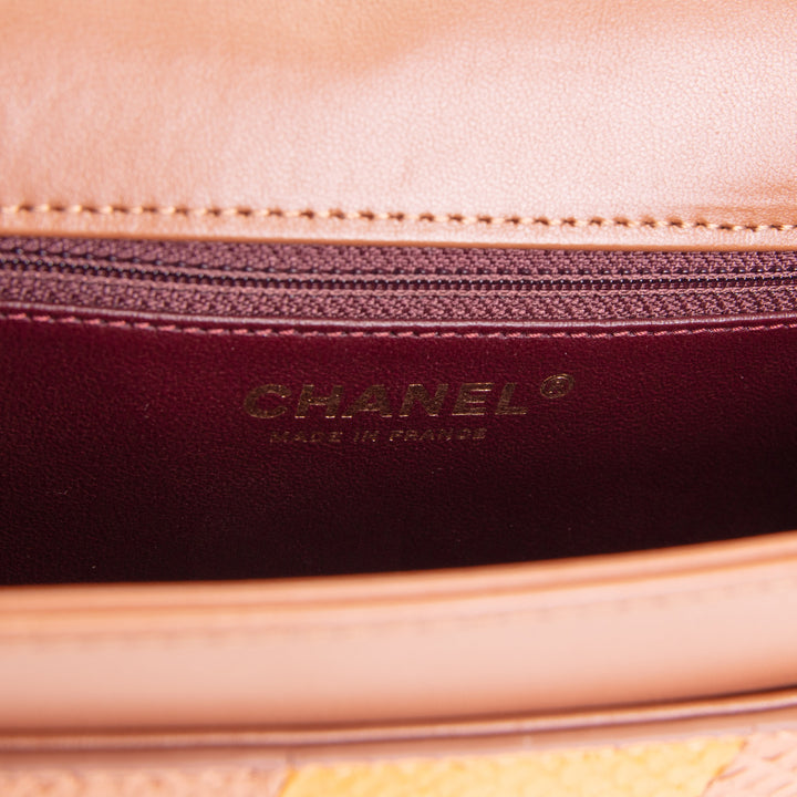 CHANEL Archi Chic Python Trim Flap Bag - Brown