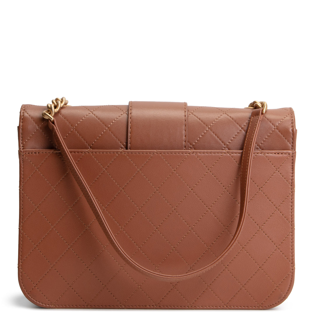 CHANEL Archi Chic Python Trim Flap Bag - Brown