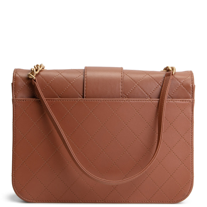 CHANEL Archi Chic Python Trim Flap Bag - Brown