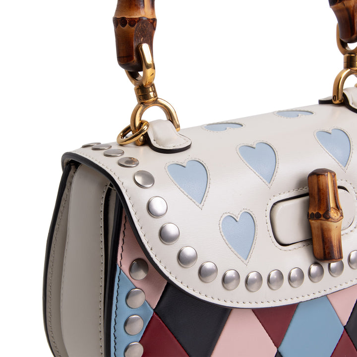 GUCCI Lovelight Bamboo 1947 Small Top Handle - White Multicolore