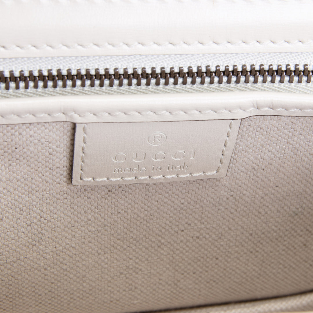 GUCCI Lovelight Bamboo 1947 Small Top Handle - White Multicolore