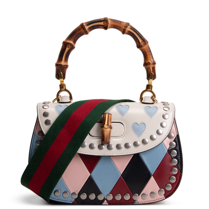 GUCCI Lovelight Bamboo 1947 Small Top Handle - White Multicolore