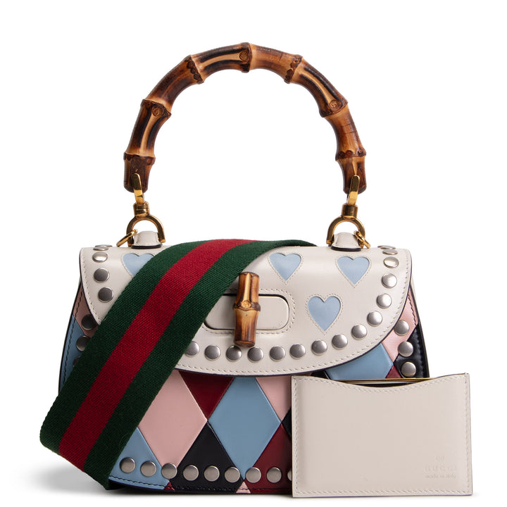 GUCCI Lovelight Bamboo 1947 Small Top Handle - White Multicolore