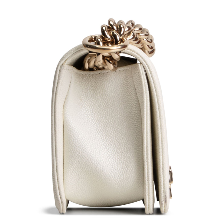 CHANEL Caviar Small Boy Bag - Cream