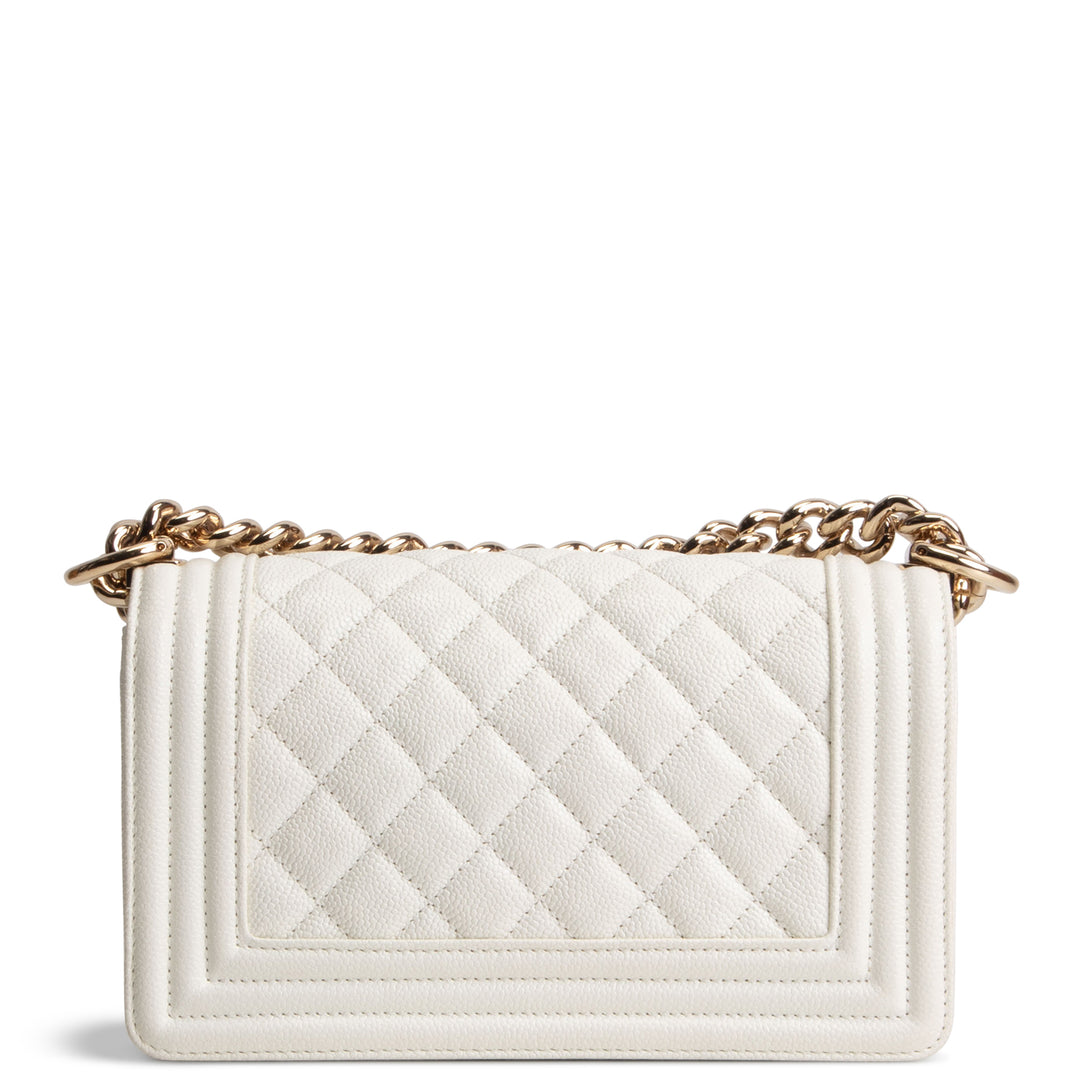 CHANEL Caviar Small Boy Bag - Cream