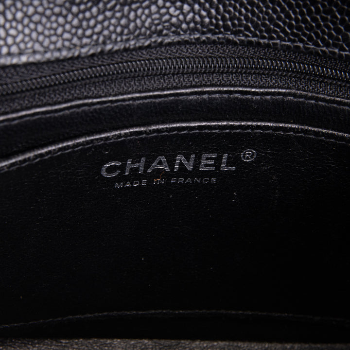 CHANEL Caviar Mini Square Single Flap Bag - Black