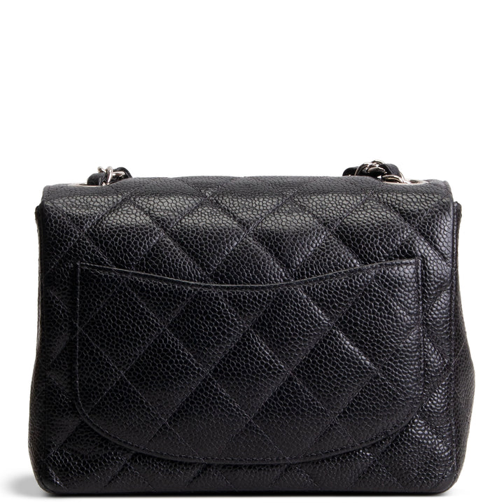 CHANEL Caviar Mini Square Single Flap Bag - Black