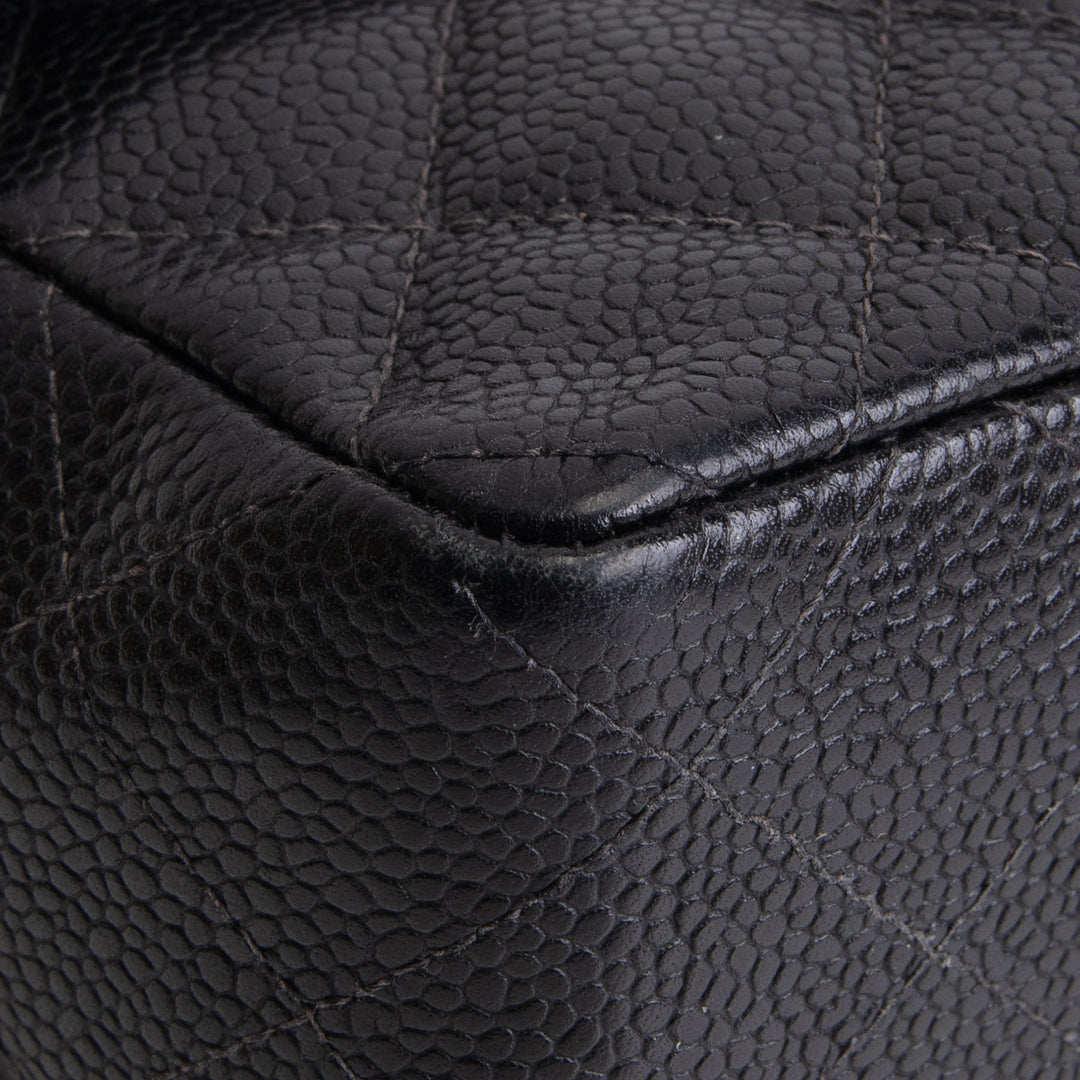 CHANEL Caviar Mini Square Single Flap Bag - Black