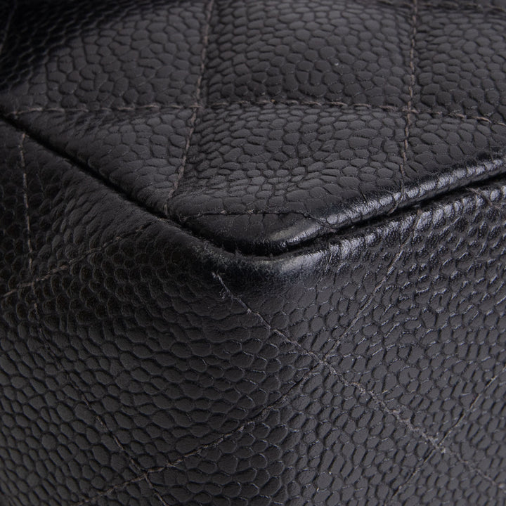 CHANEL Caviar Mini Square Single Flap Bag - Black