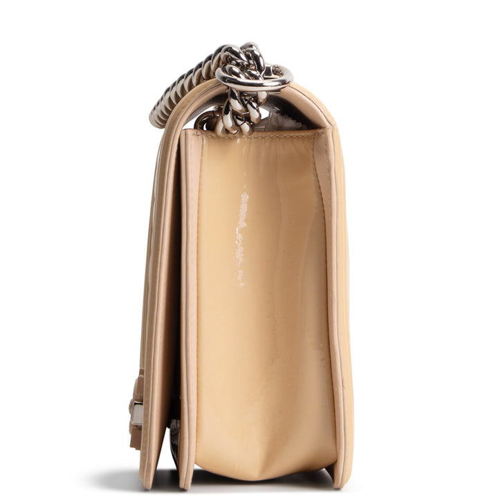 CHANEL Patent Plexiglass Large Boy Bag - Buttercream OUTLET FINAL SALE