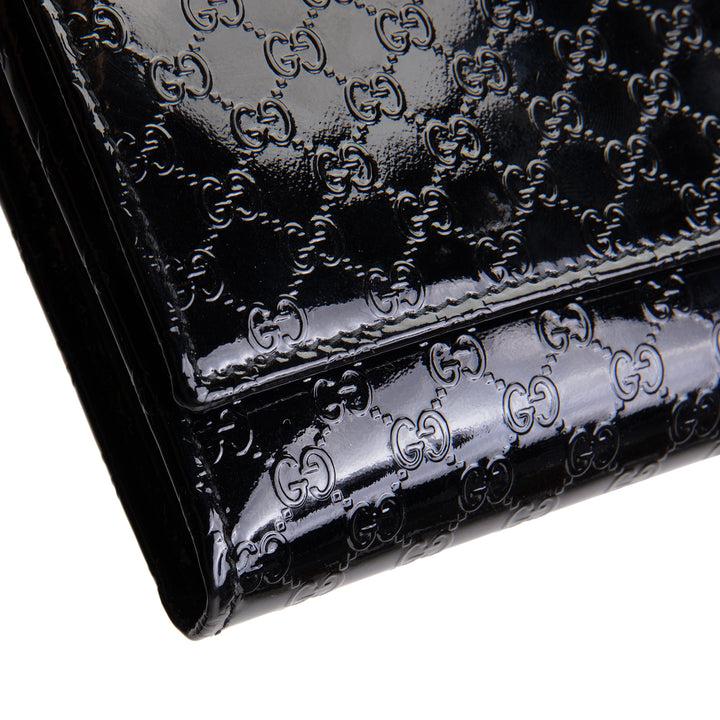 GUCCI Monogram Patent Leather Wallet