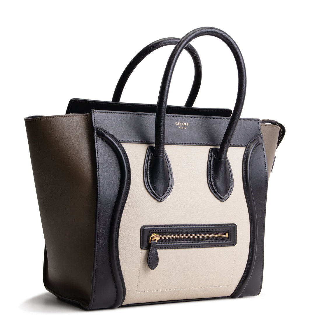 CELINE Mini Tricolor Leather Luggage Tote