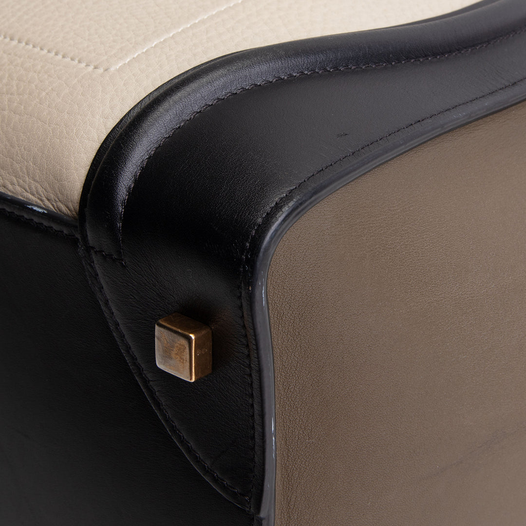 CELINE Mini Tricolor Leather Luggage Tote