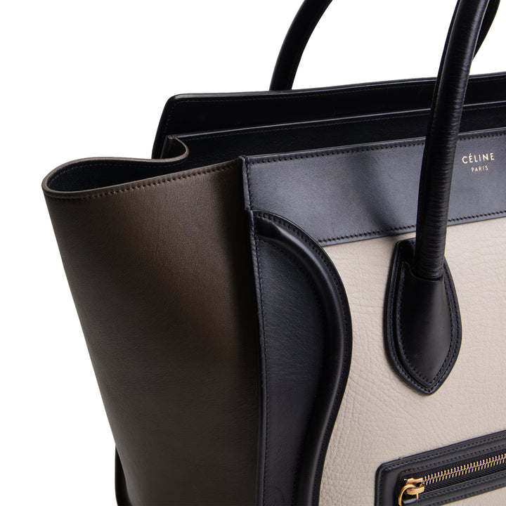 CELINE Mini Tricolor Leather Luggage Tote