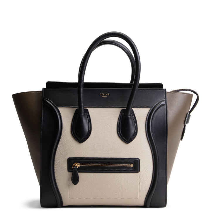 CELINE Mini Tricolor Leather Luggage Tote